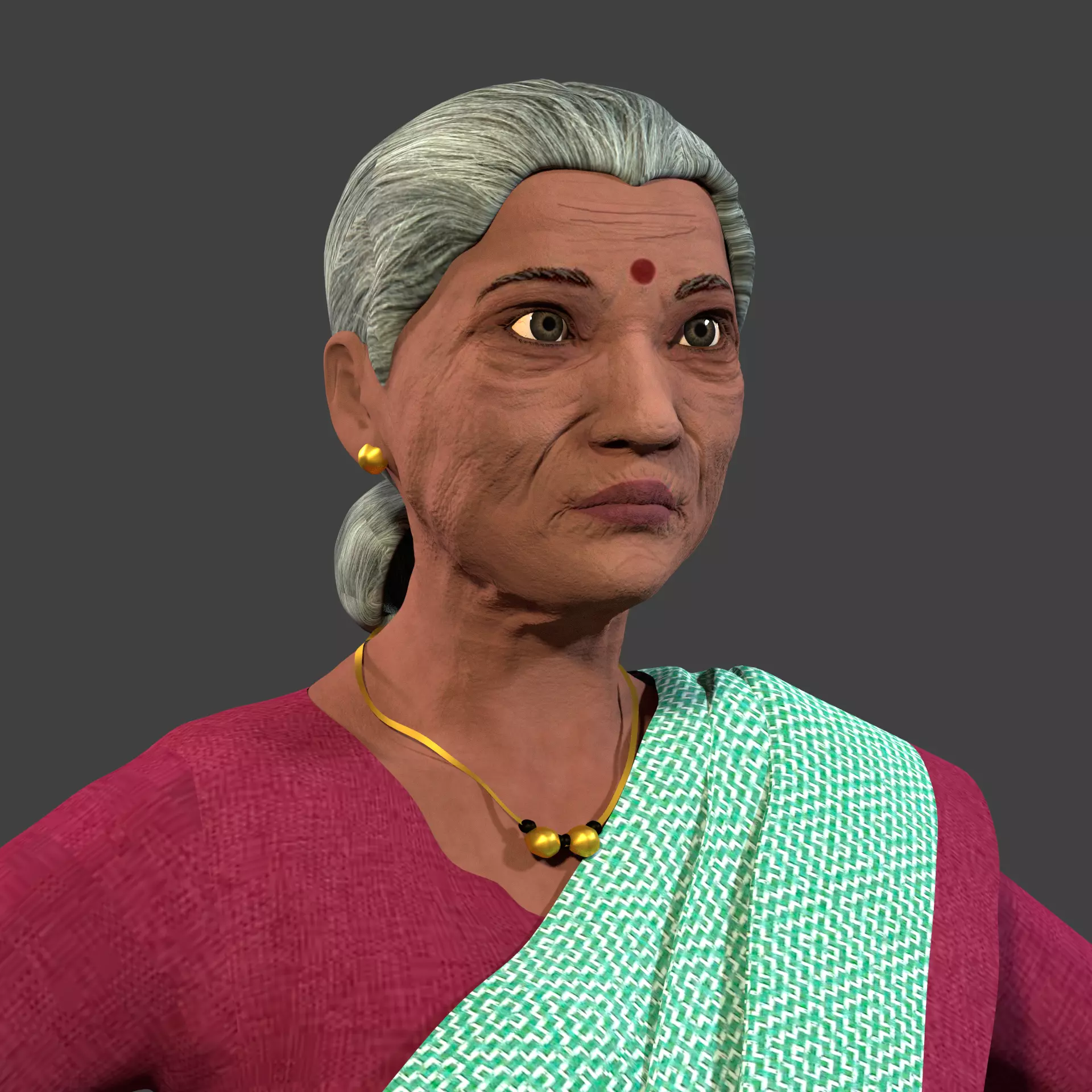Sumati Old Indian Lady 3D model
