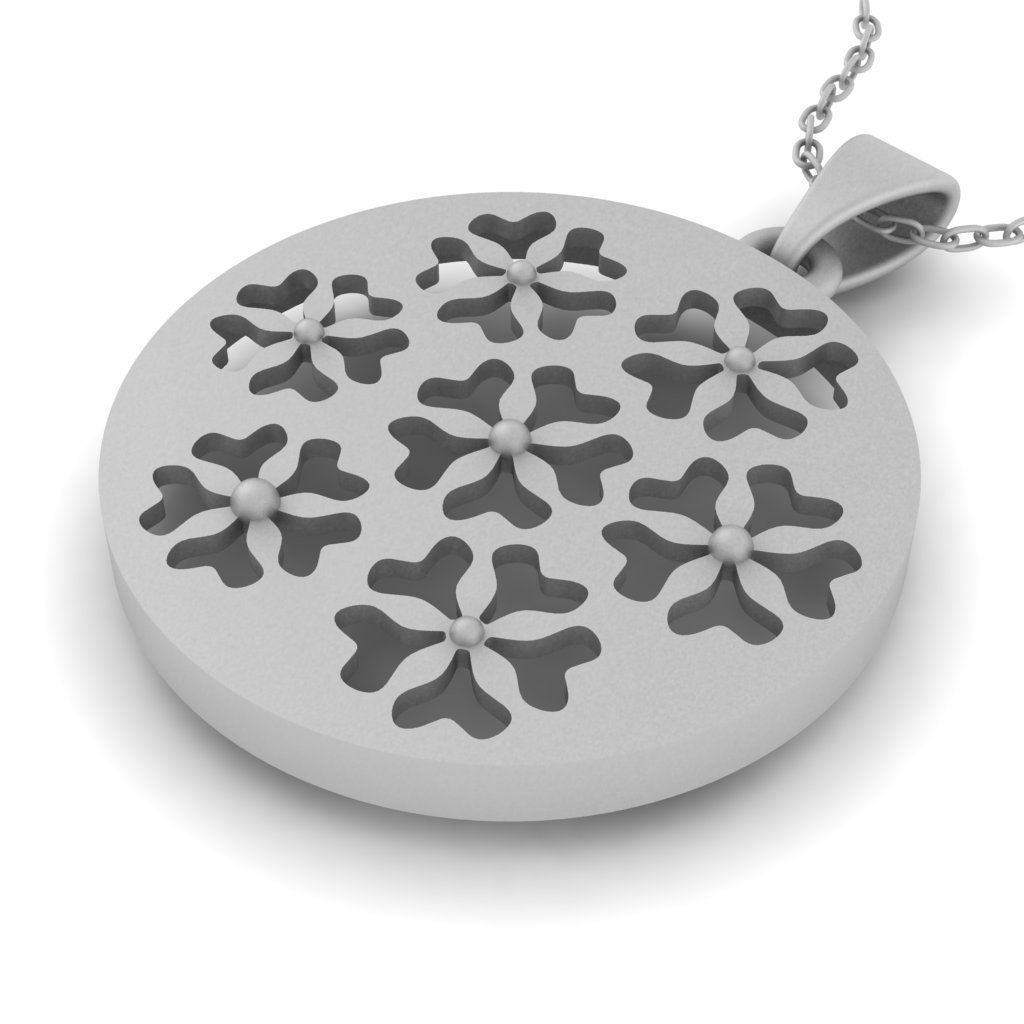 3D flower pendant model 3D print model_10