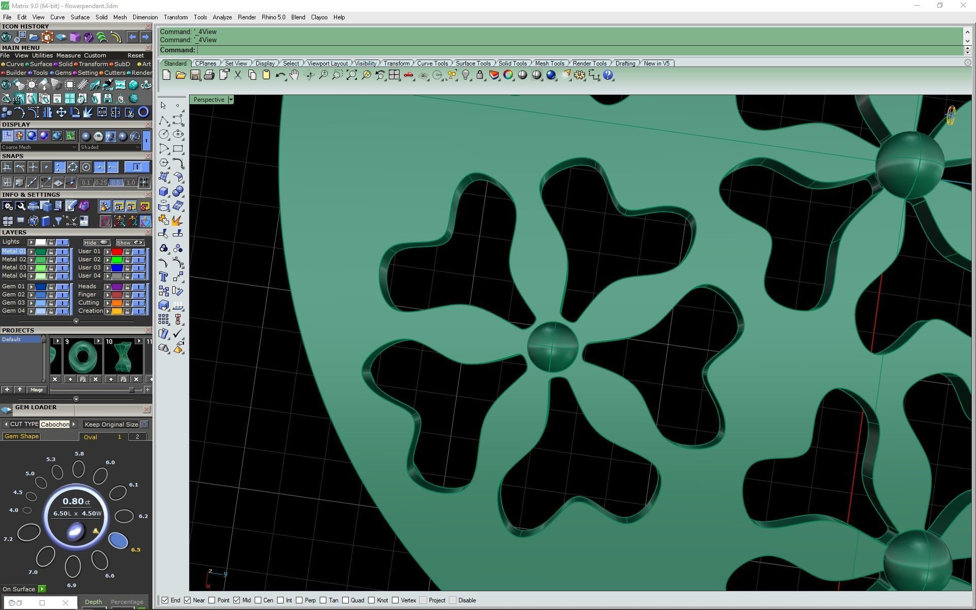 3D flower pendant model 3D print model_18