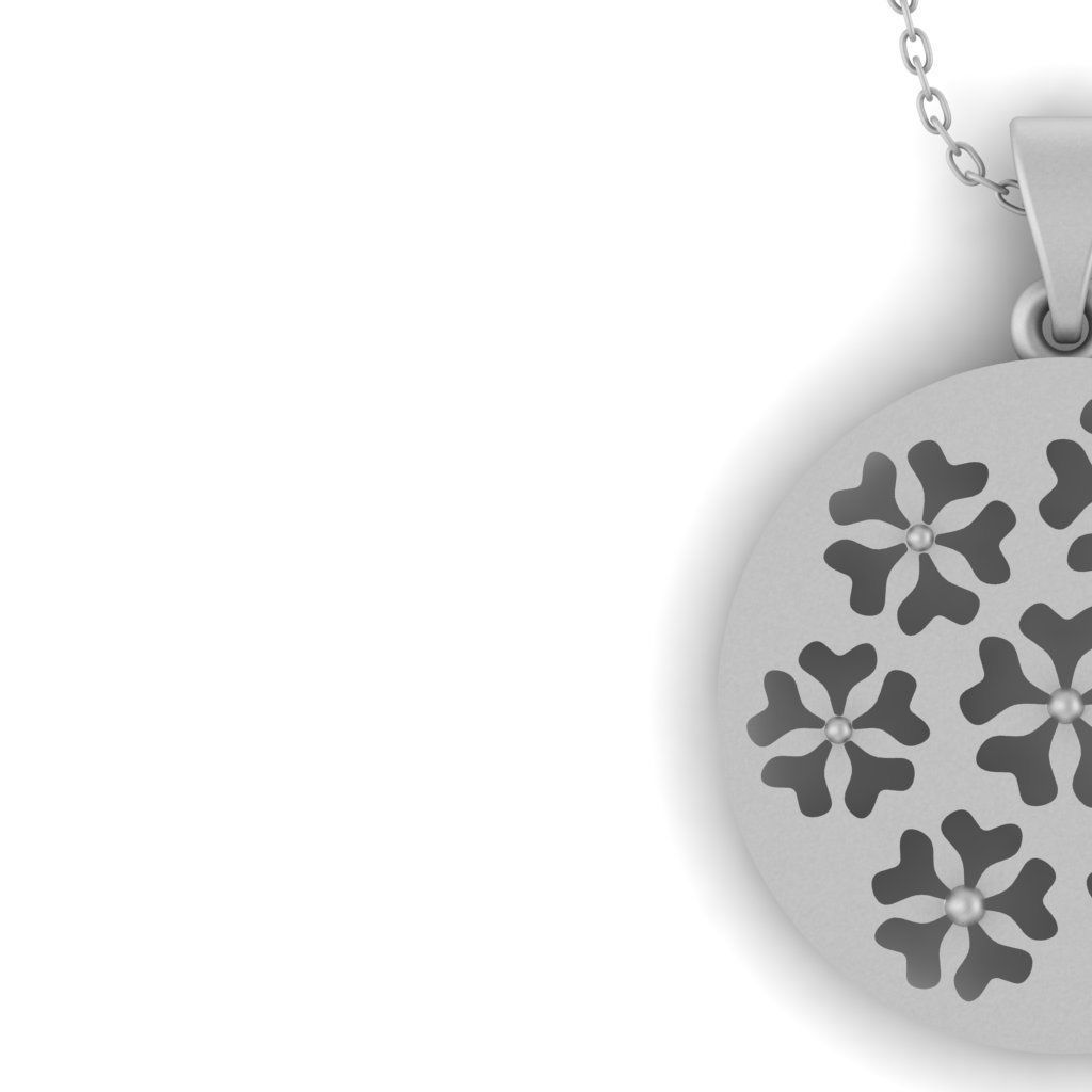 3D flower pendant model 3D print model_5