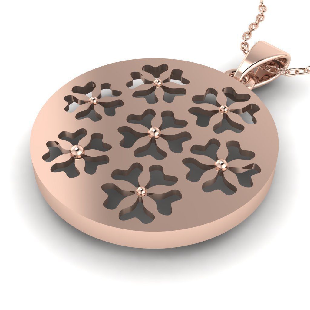 3D flower pendant model 3D print model_11