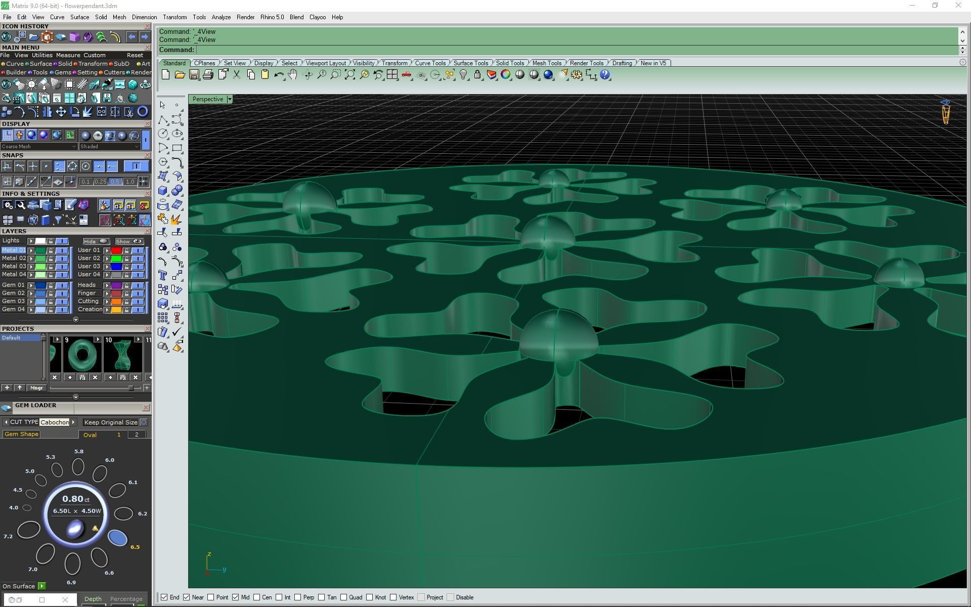 3D flower pendant model 3D print model_15