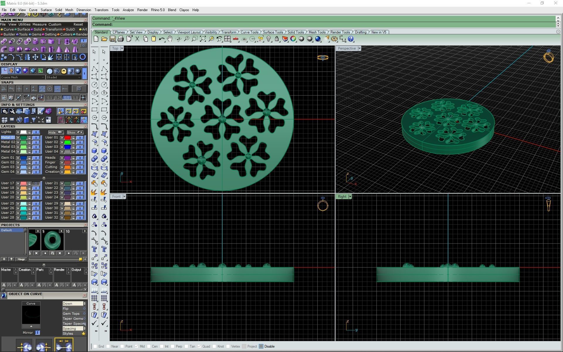 3D flower pendant model 3D print model_12
