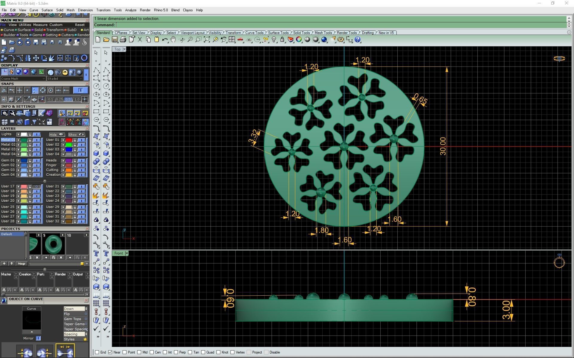 3D flower pendant model 3D print model_13
