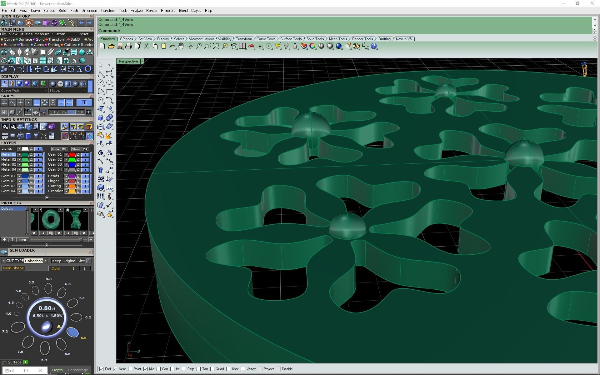3D flower pendant model 3D print model_16