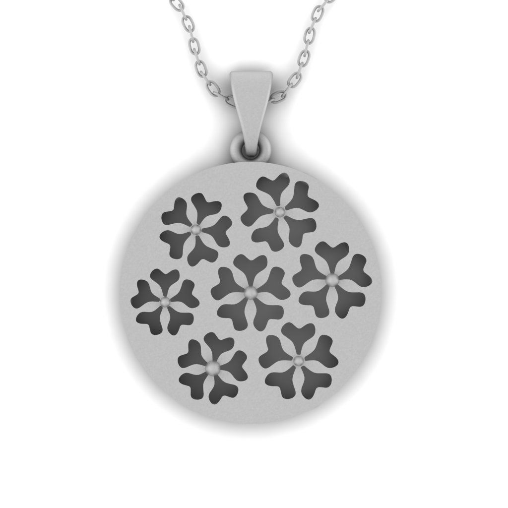 3D flower pendant model 3D print model_9