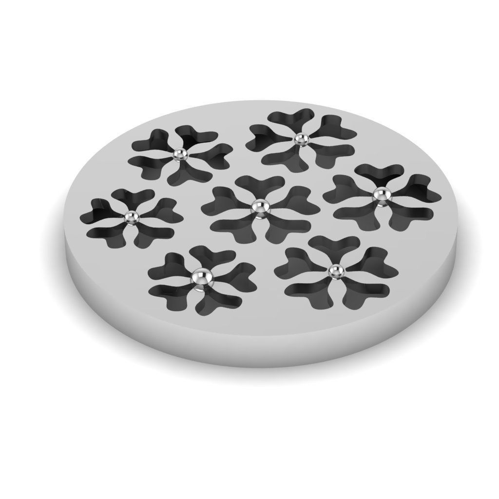 3D flower pendant model 3D print model_7