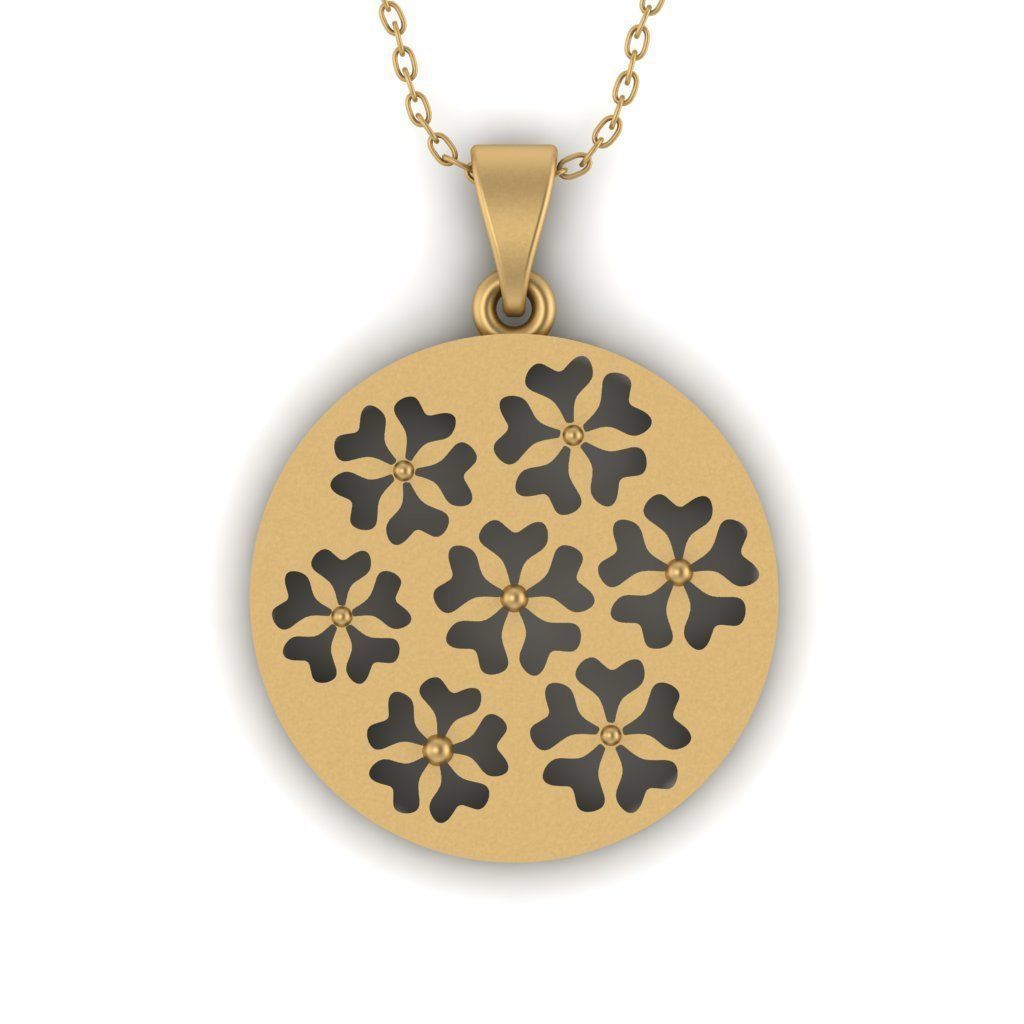 3D flower pendant model 3D print model_20