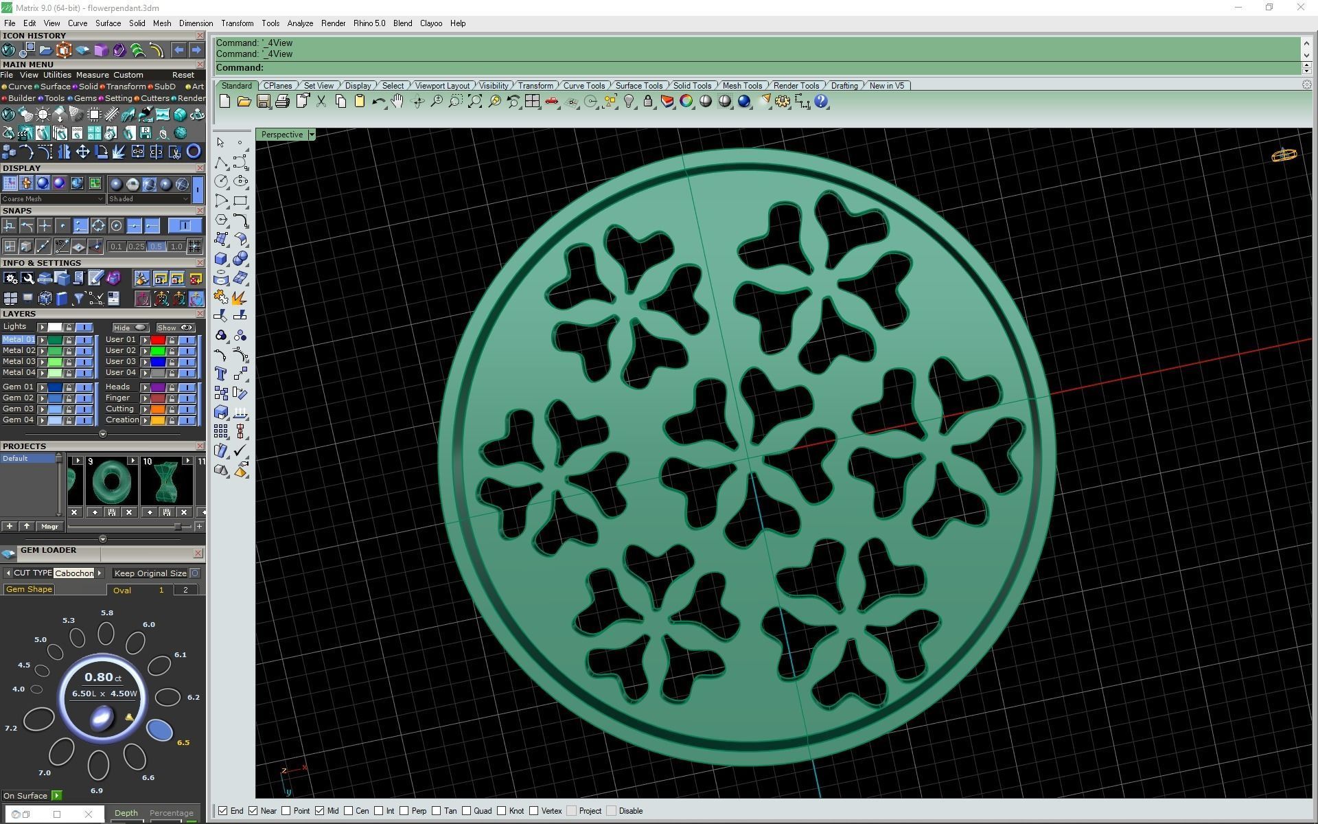 3D flower pendant model 3D print model_17