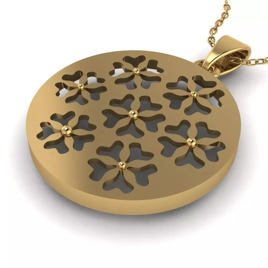 3D flower pendant model 3D print model_0
