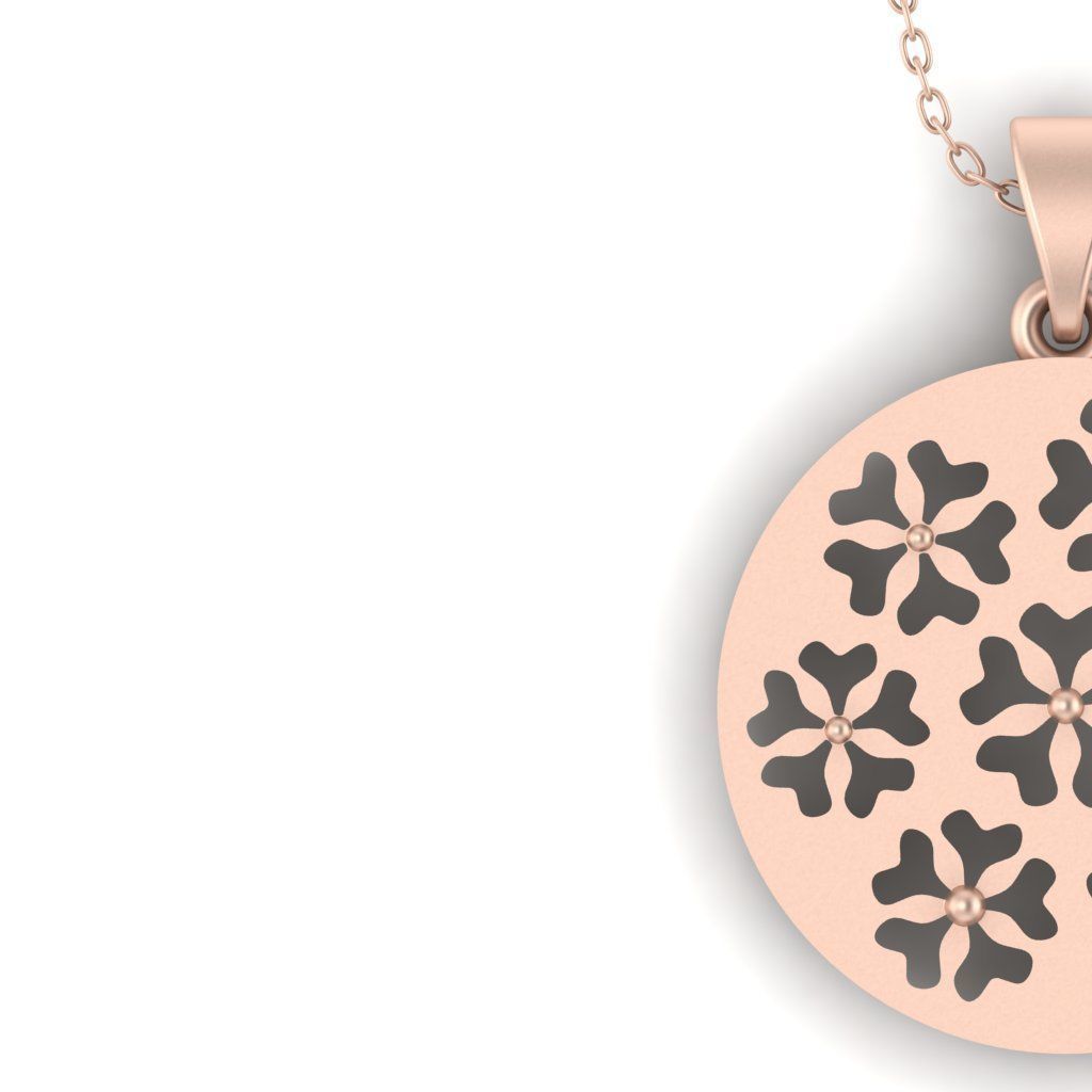 3D flower pendant model 3D print model_2