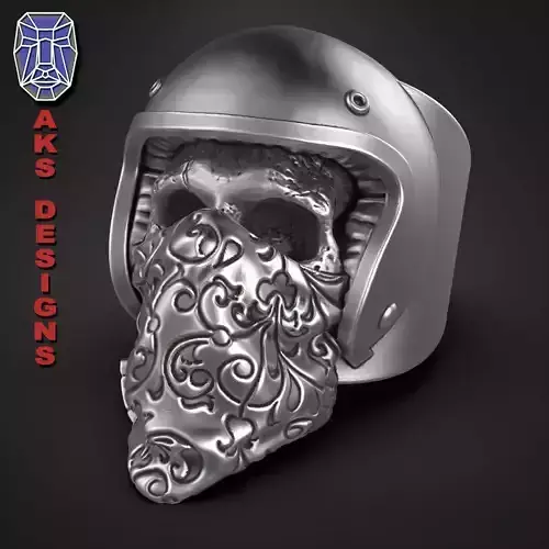 skull Ring jewelry Biker skull 3  3D print model
