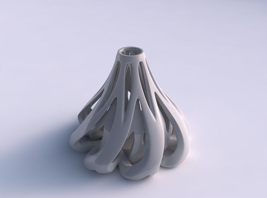 Vase flask with twisted inner and outer lines tapered 2 3D print model_0