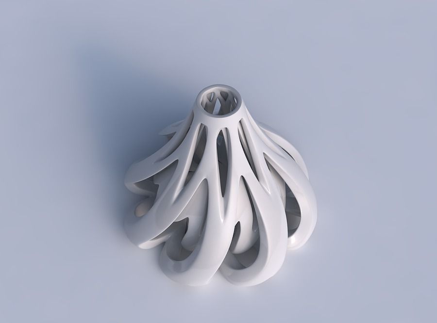 Vase flask with twisted inner and outer lines tapered 2 3D print model_1