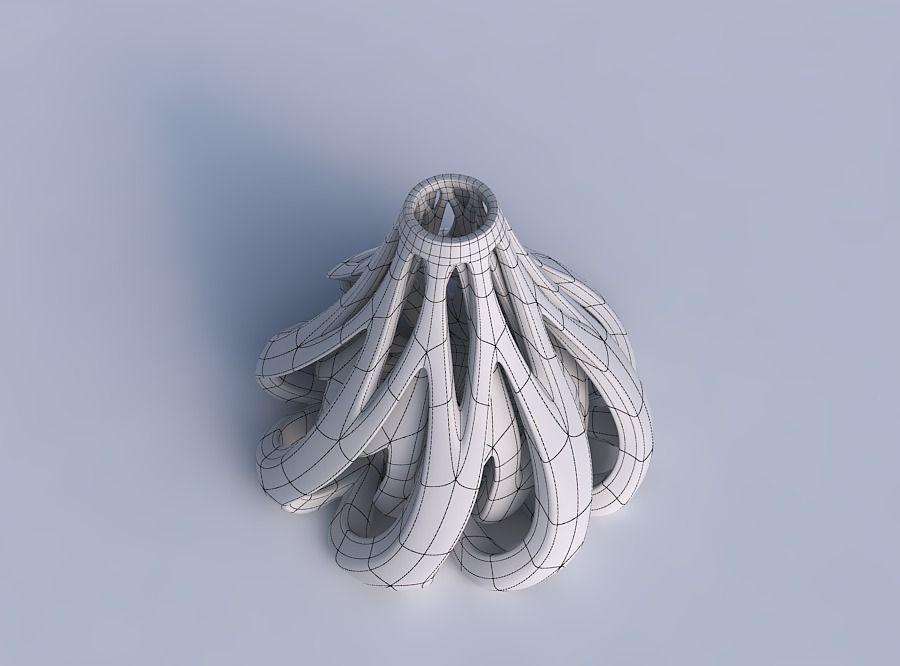 Vase flask with twisted inner and outer lines tapered 2 3D print model_6