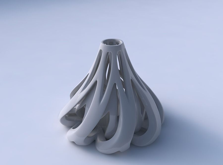 Vase flask with twisted inner and outer lines tapered 2 3D print model_3