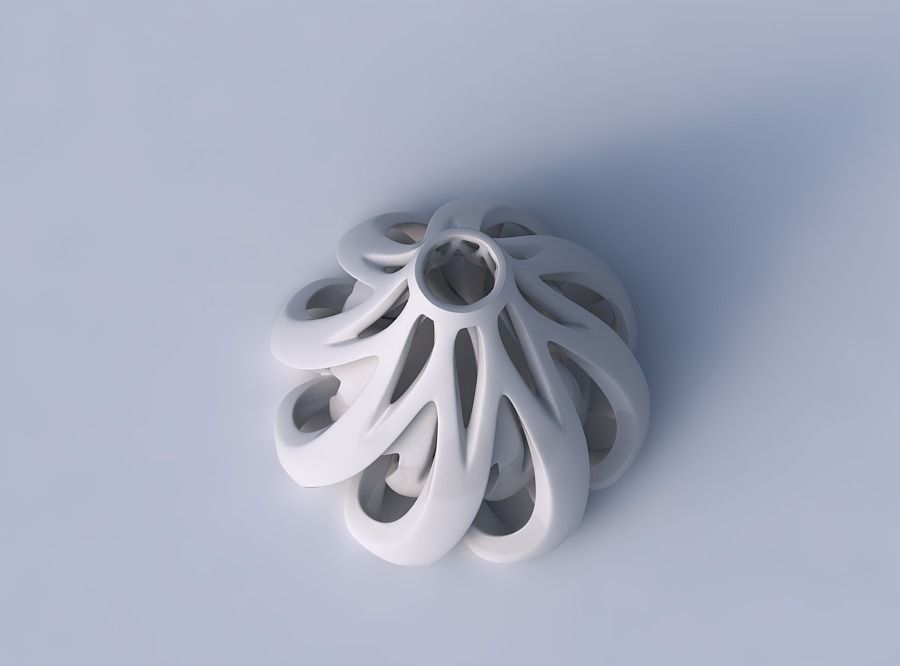 Vase flask with twisted inner and outer lines tapered 2 3D print model_2