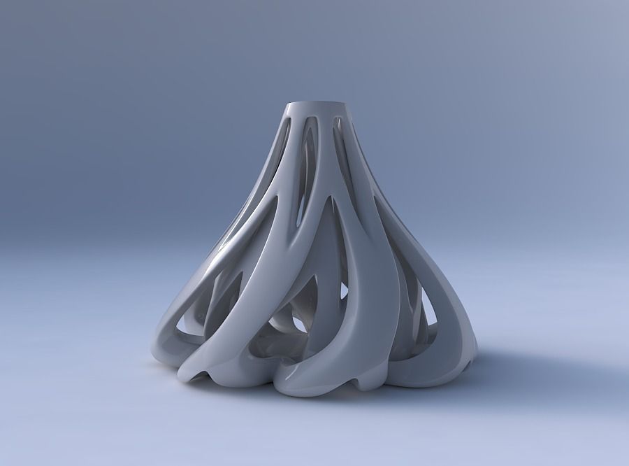 Vase flask with twisted inner and outer lines tapered 2 3D print model_4