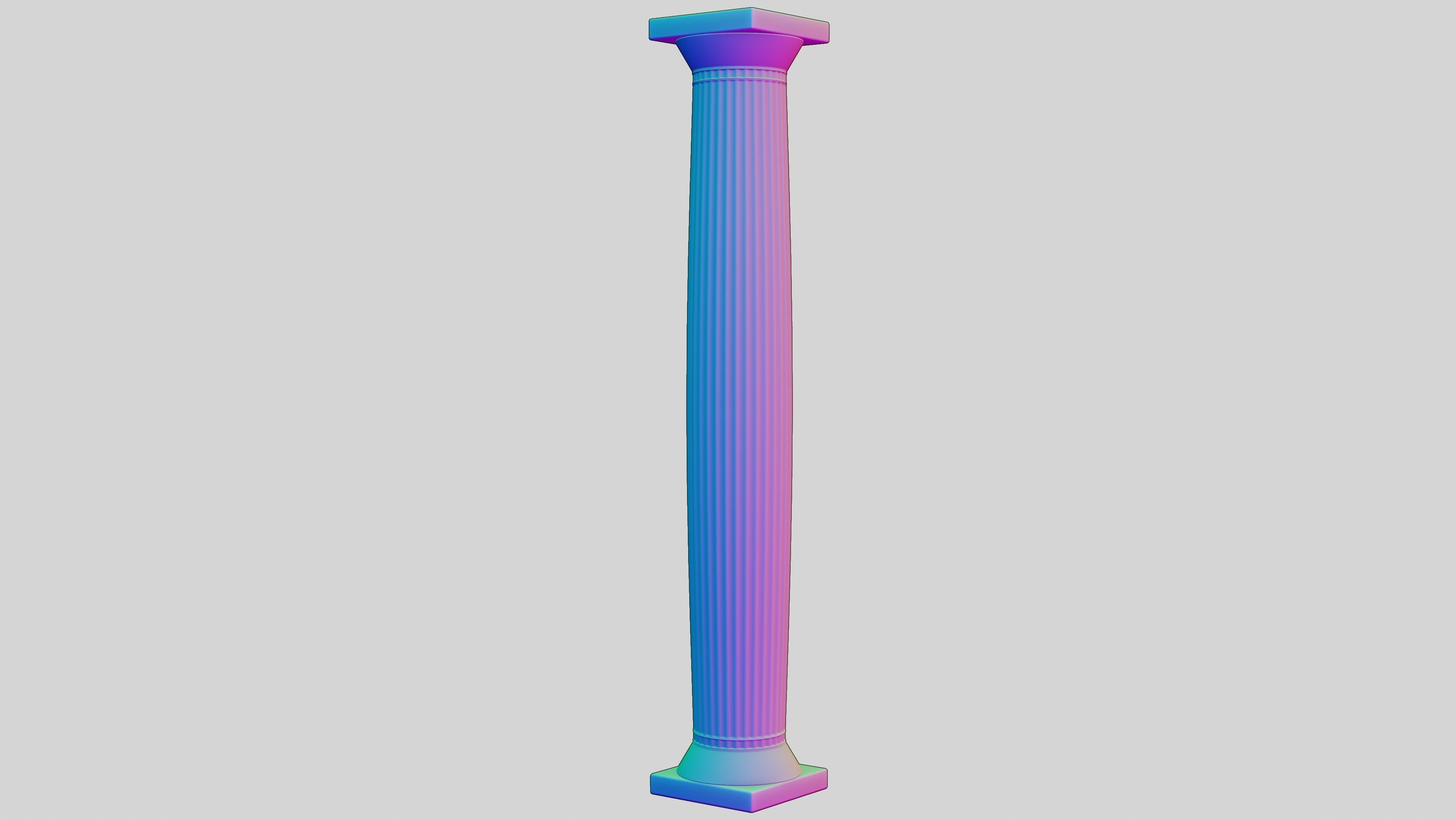 Old Doric Column 3D model_4