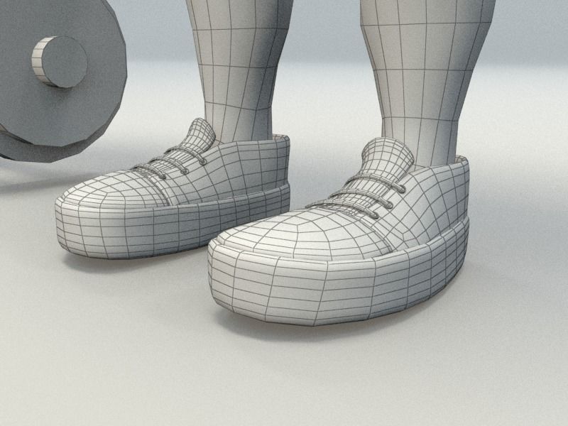 cartoon bodybuilder Low-poly 3D model_18