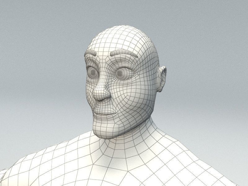 cartoon bodybuilder Low-poly 3D model_20