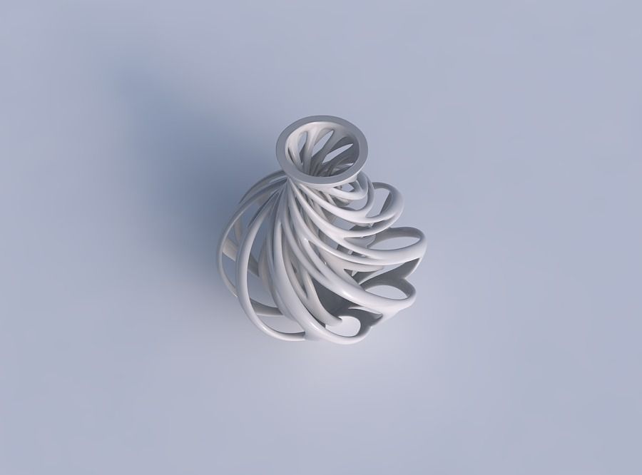 Vase flared with twisted inner and wide outer lines twisted 3D print model_1