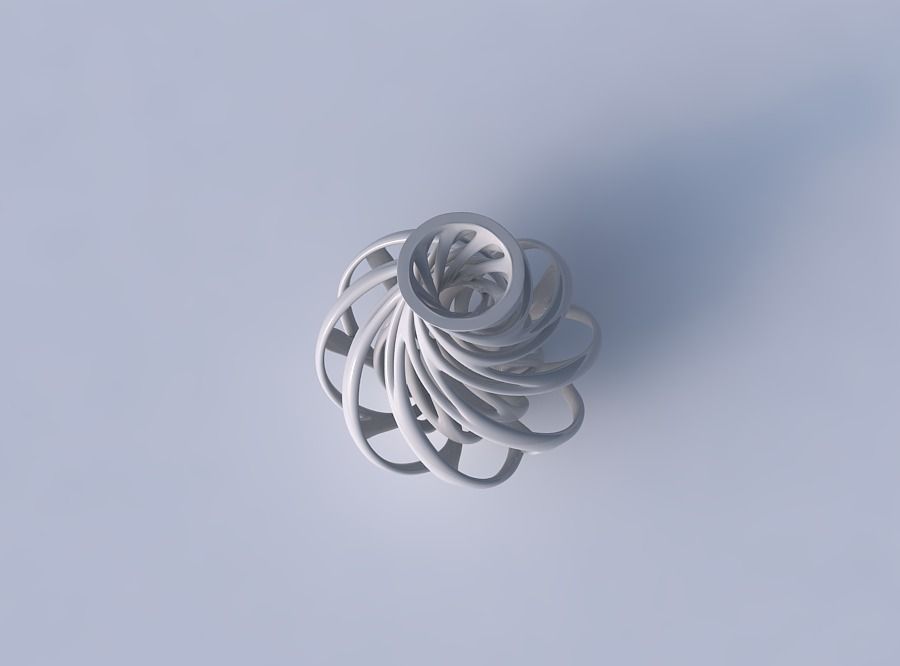 Vase flared with twisted inner and wide outer lines twisted 3D print model_2
