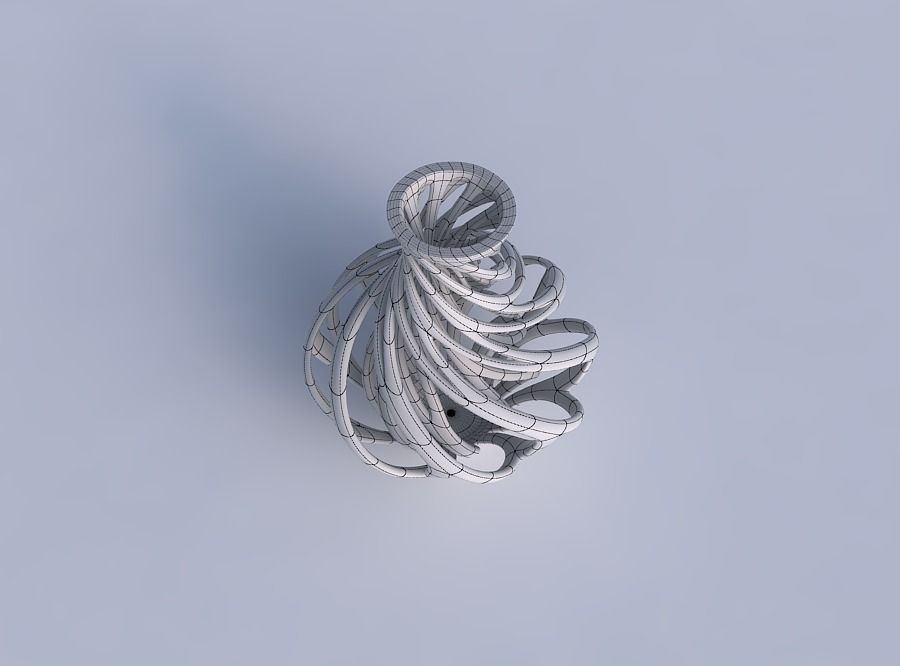 Vase flared with twisted inner and wide outer lines twisted 3D print model_6
