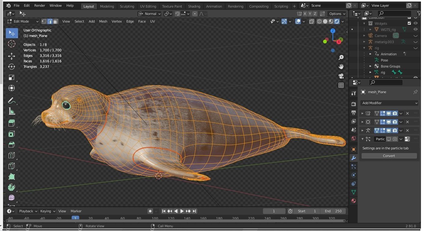 Seal animal Low-poly 3D model_7