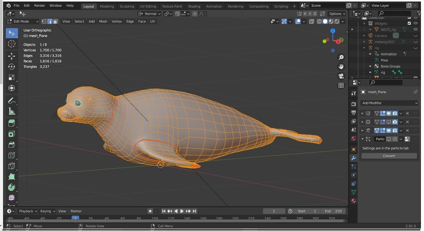 Seal animal Low-poly 3D model_9