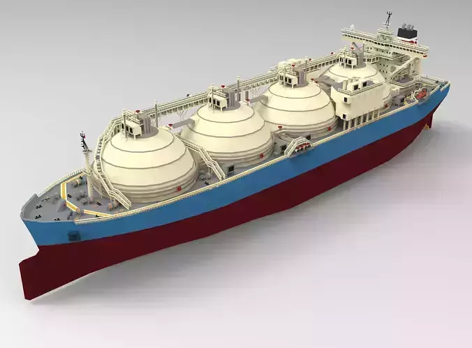LNG Gas Carrier Low-poly Low-poly 3D model
