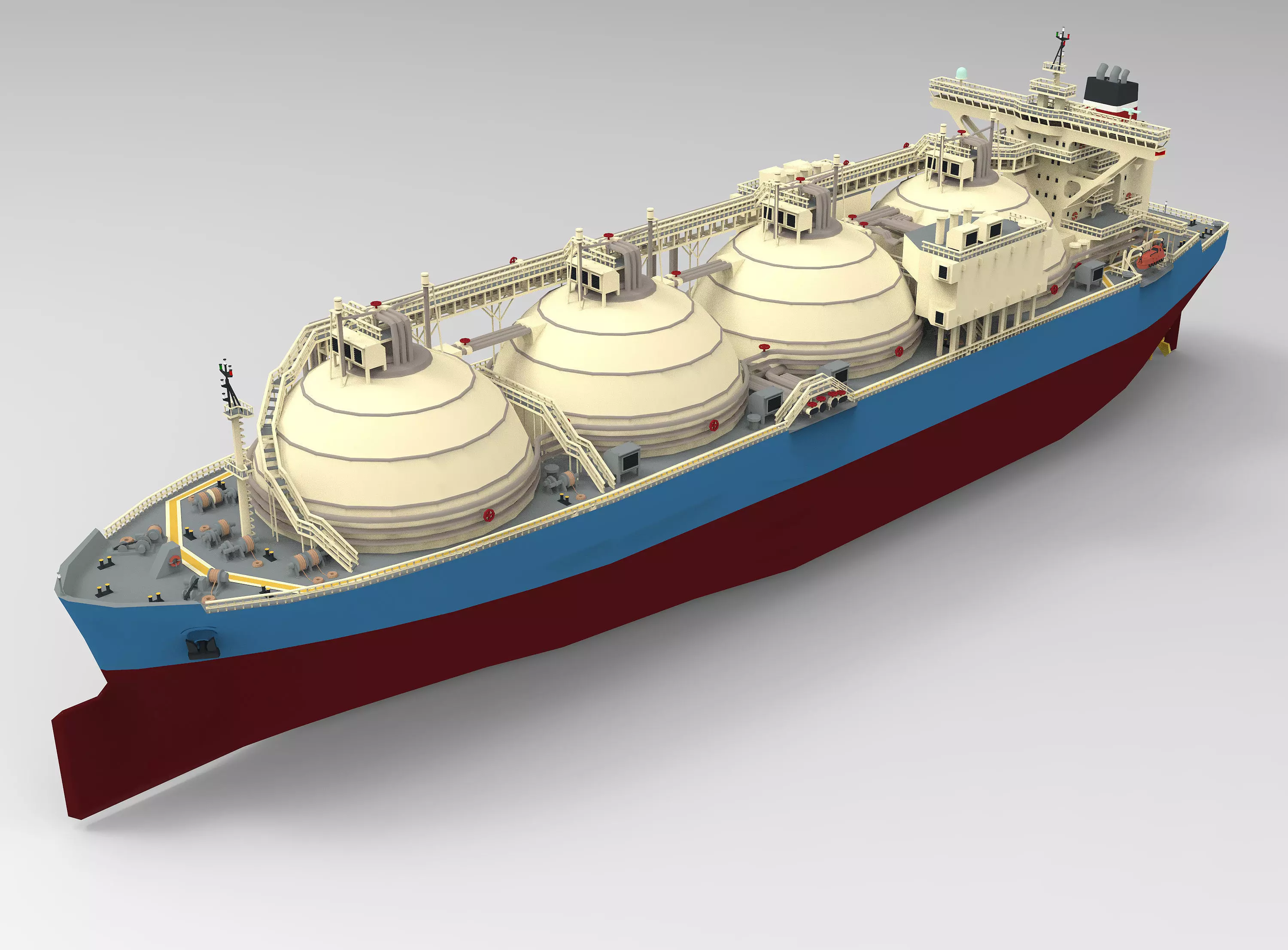 LNG Gas Carrier Low-poly Low-poly 3D model_0