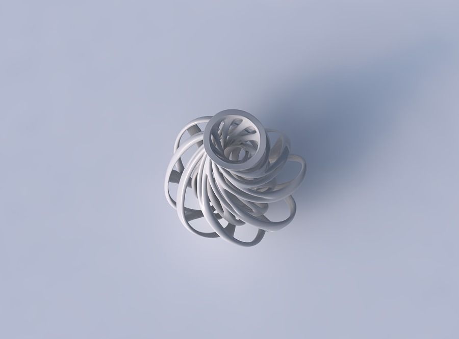 Vase flared with twisted inner and wide outer lines twisted wavy 3D print model_2