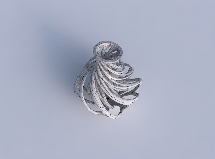 Vase flared with twisted inner and wide outer lines twisted wavy 3D print model_6