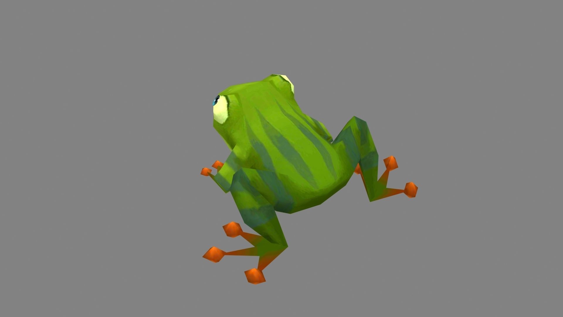 Cartoon tree frog Low-poly 3D model_3