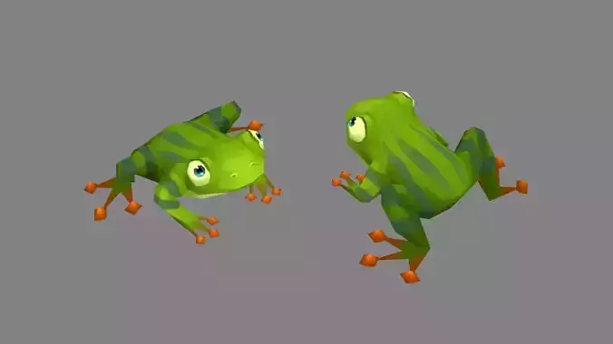 Cartoon tree frog Low-poly 3D model