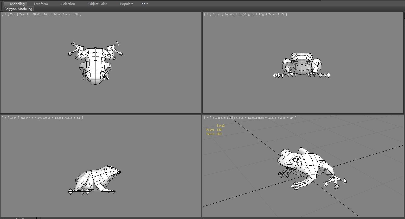 Cartoon tree frog Low-poly 3D model_6