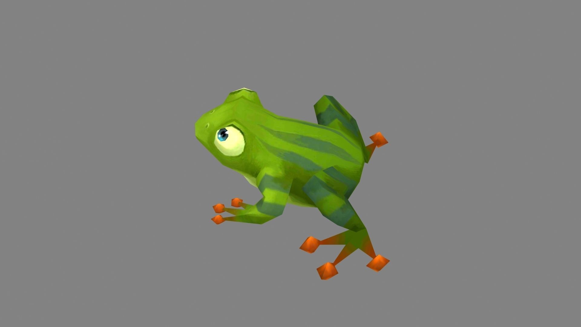 Cartoon tree frog Low-poly 3D model_2