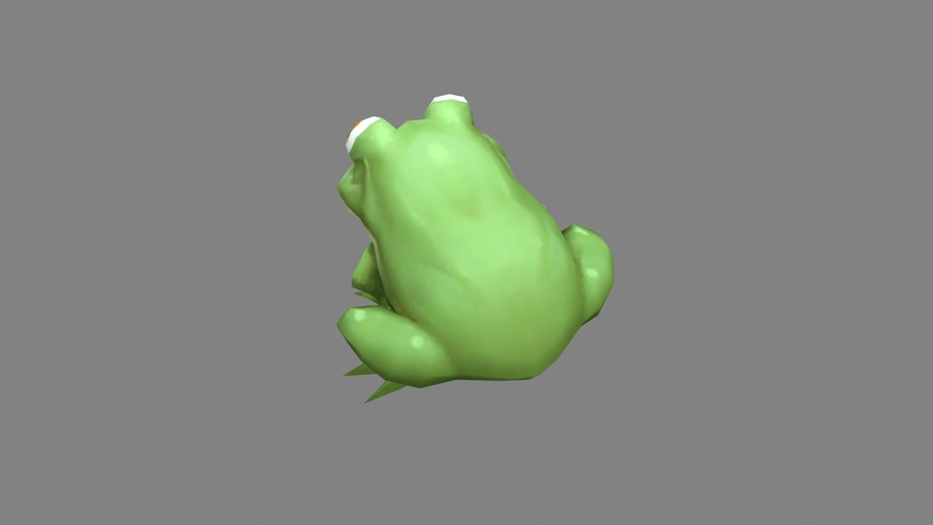 Cartoon field frog Low-poly 3D model_3