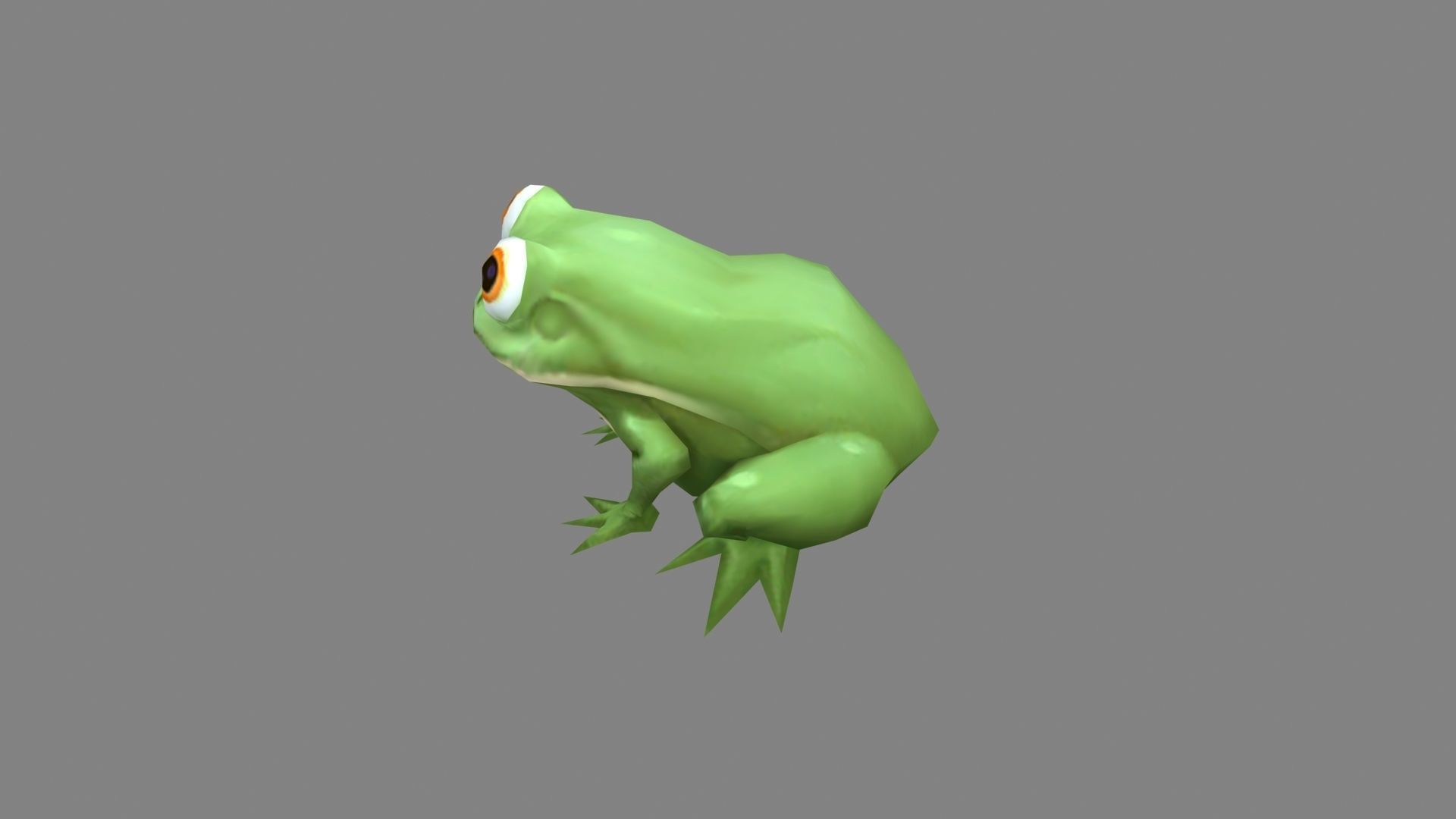 Cartoon field frog Low-poly 3D model_2
