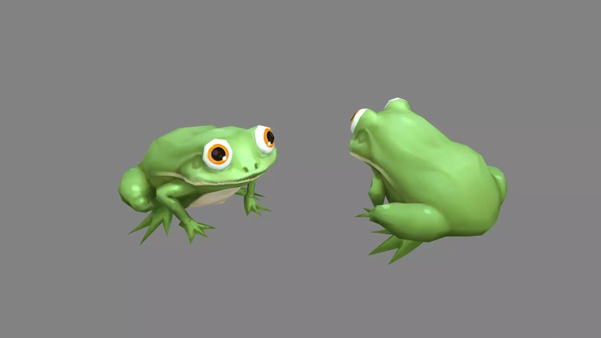 Cartoon field frog Low-poly 3D model_0