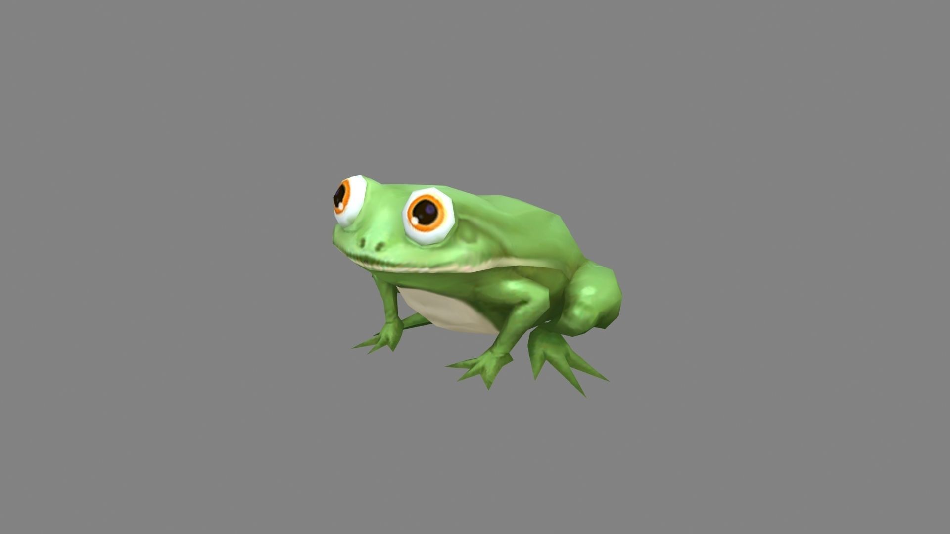 Cartoon field frog Low-poly 3D model_1