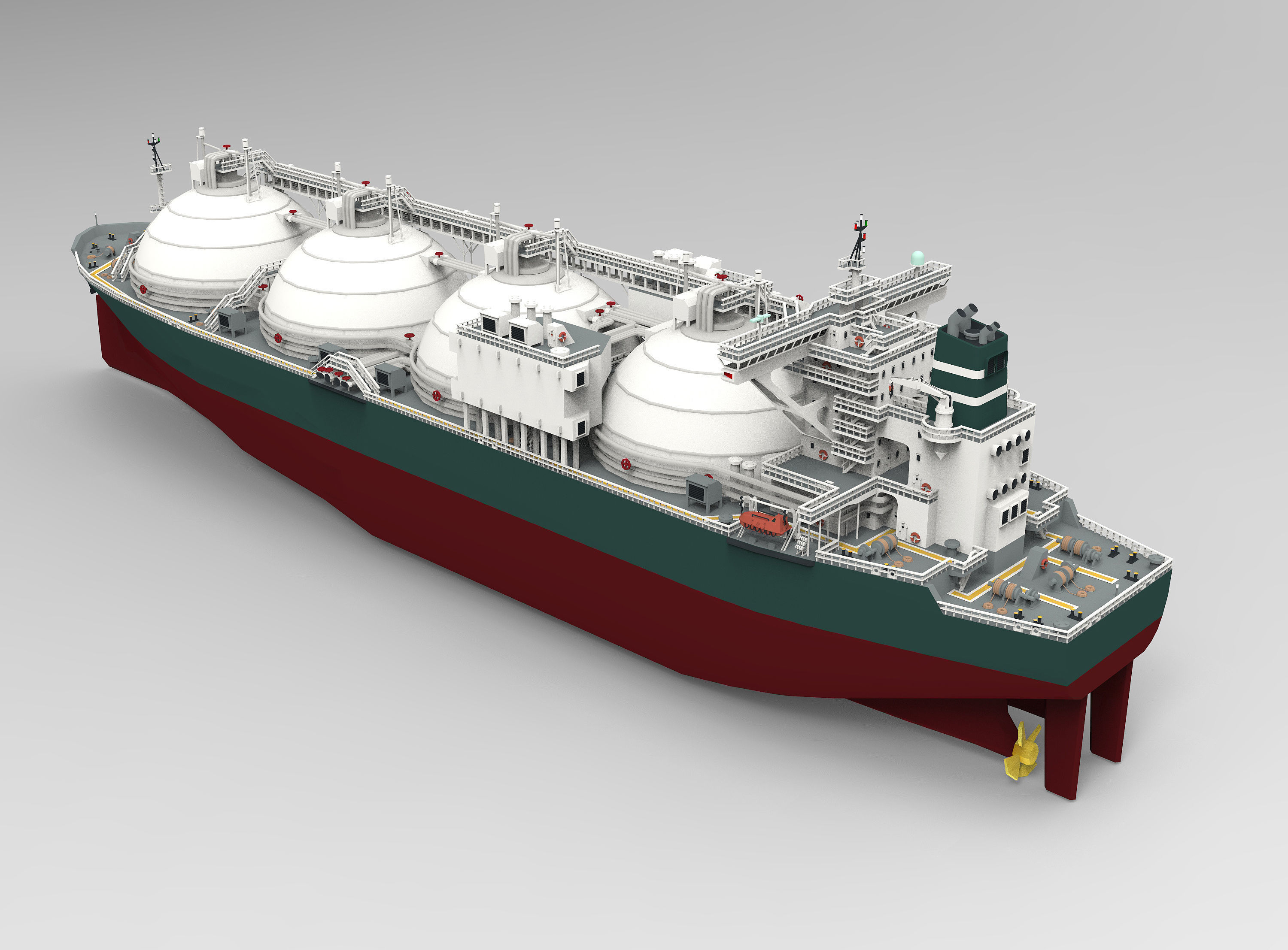 LNG Gas Carrier Low-poly Low-poly 3D model_1