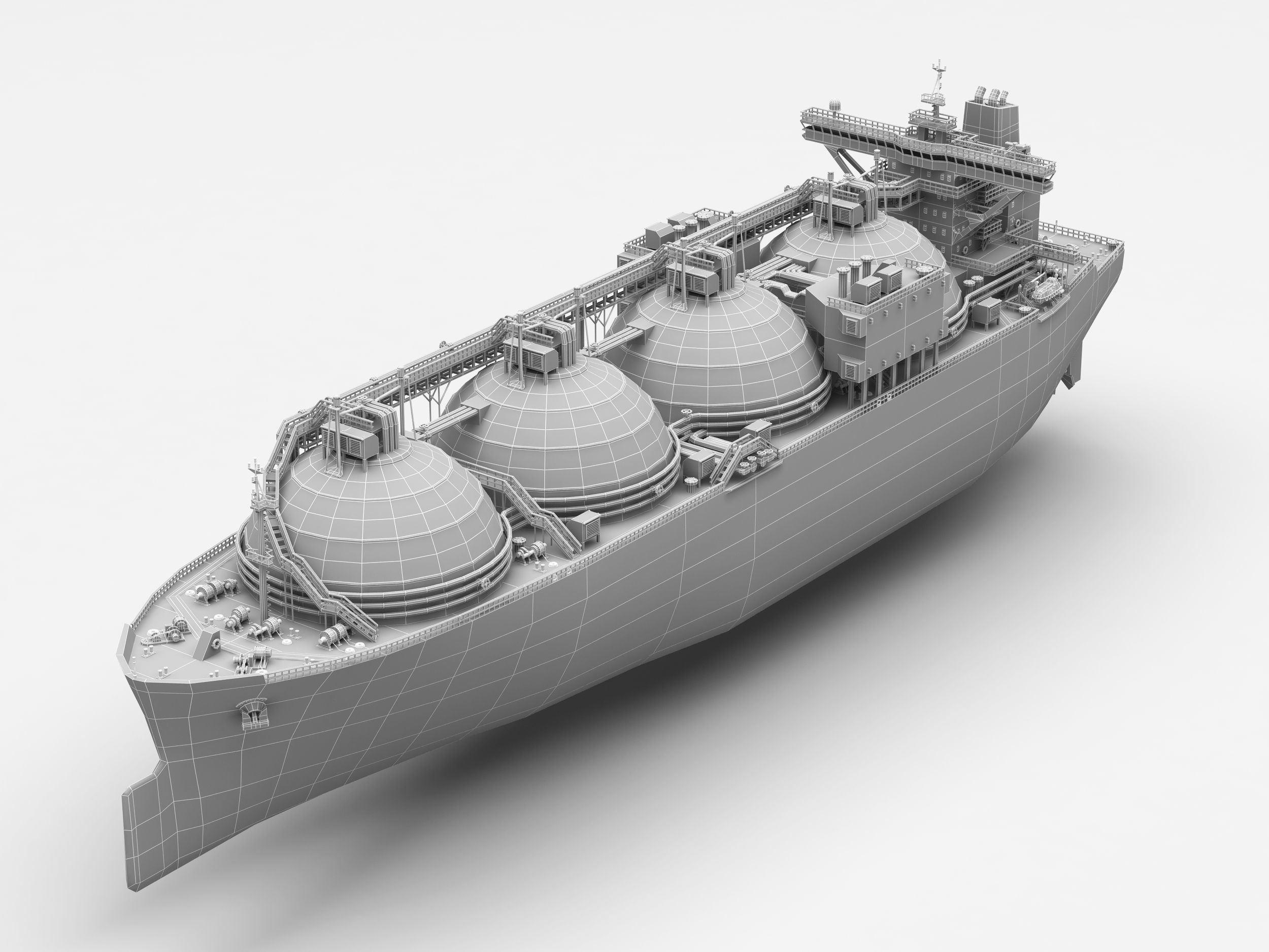 LNG Gas Carrier Low-poly Low-poly 3D model_2