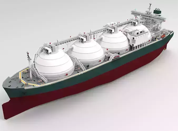 LNG Gas Carrier Low-poly Low-poly 3D model