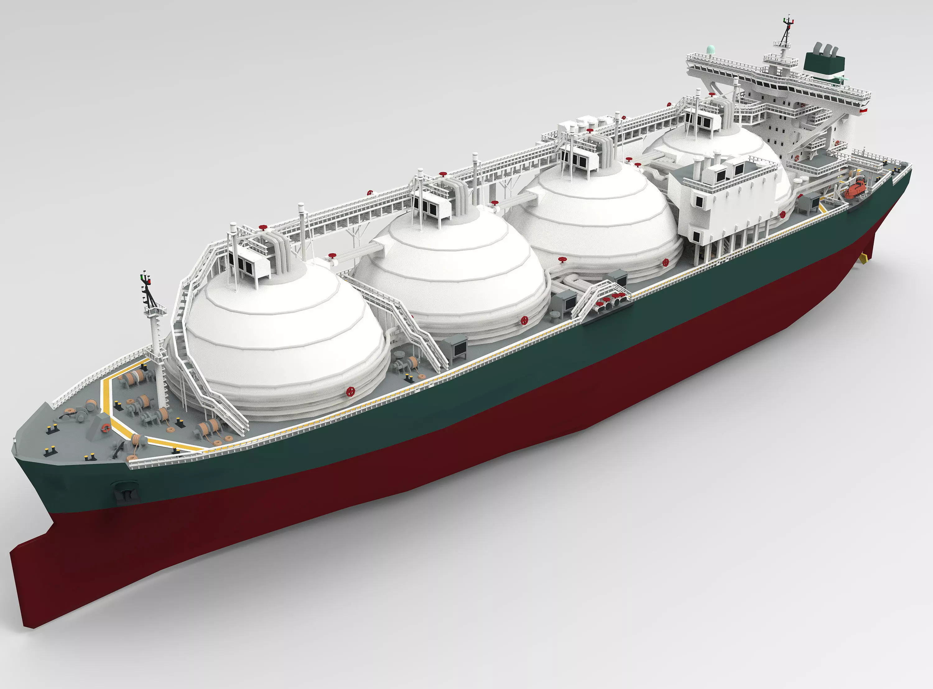 LNG Gas Carrier Low-poly Low-poly 3D model_0