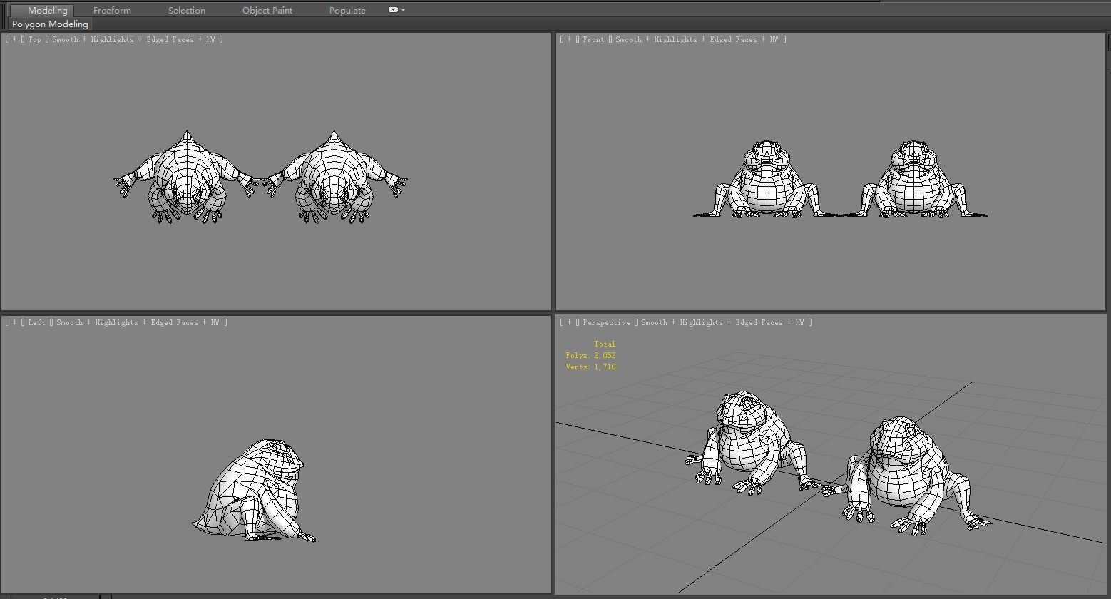 Cartoon Frog  - Fire Frog Low-poly 3D model_5