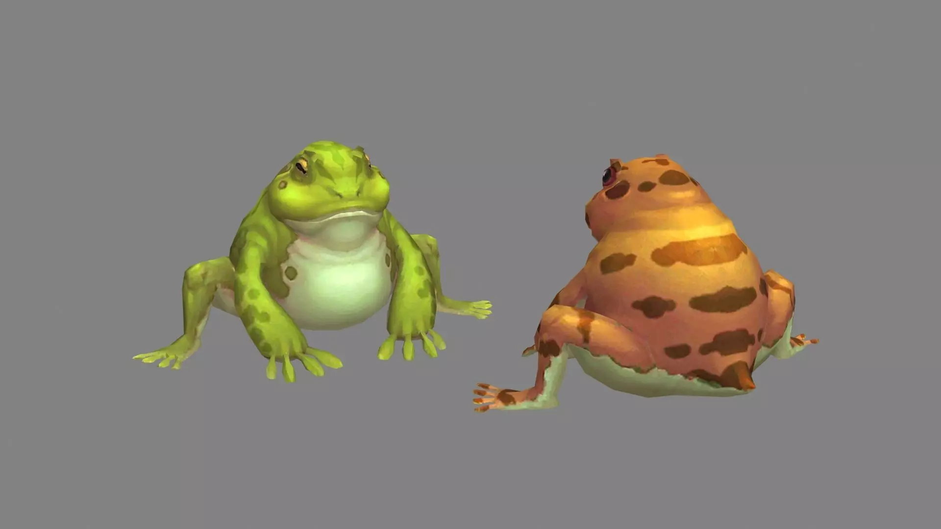Cartoon Frog  - Fire Frog Low-poly 3D model_0