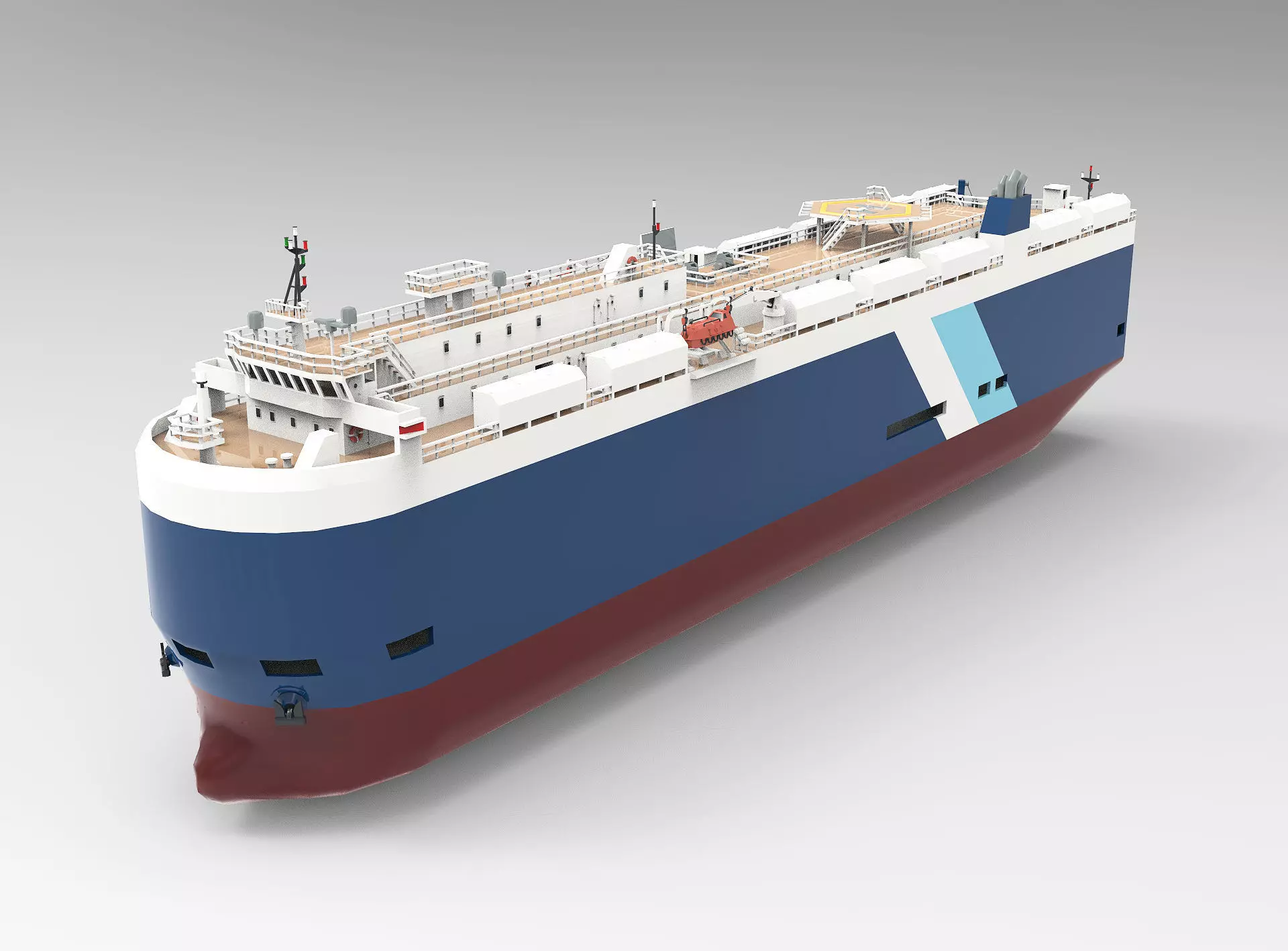 RoRo Car Carrier Low-poly Low-poly 3D model_0