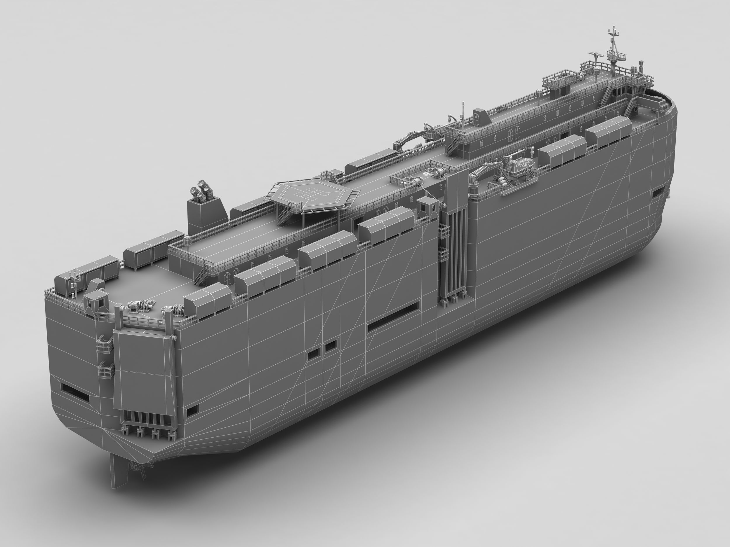 RoRo Car Carrier Low-poly Low-poly 3D model_1